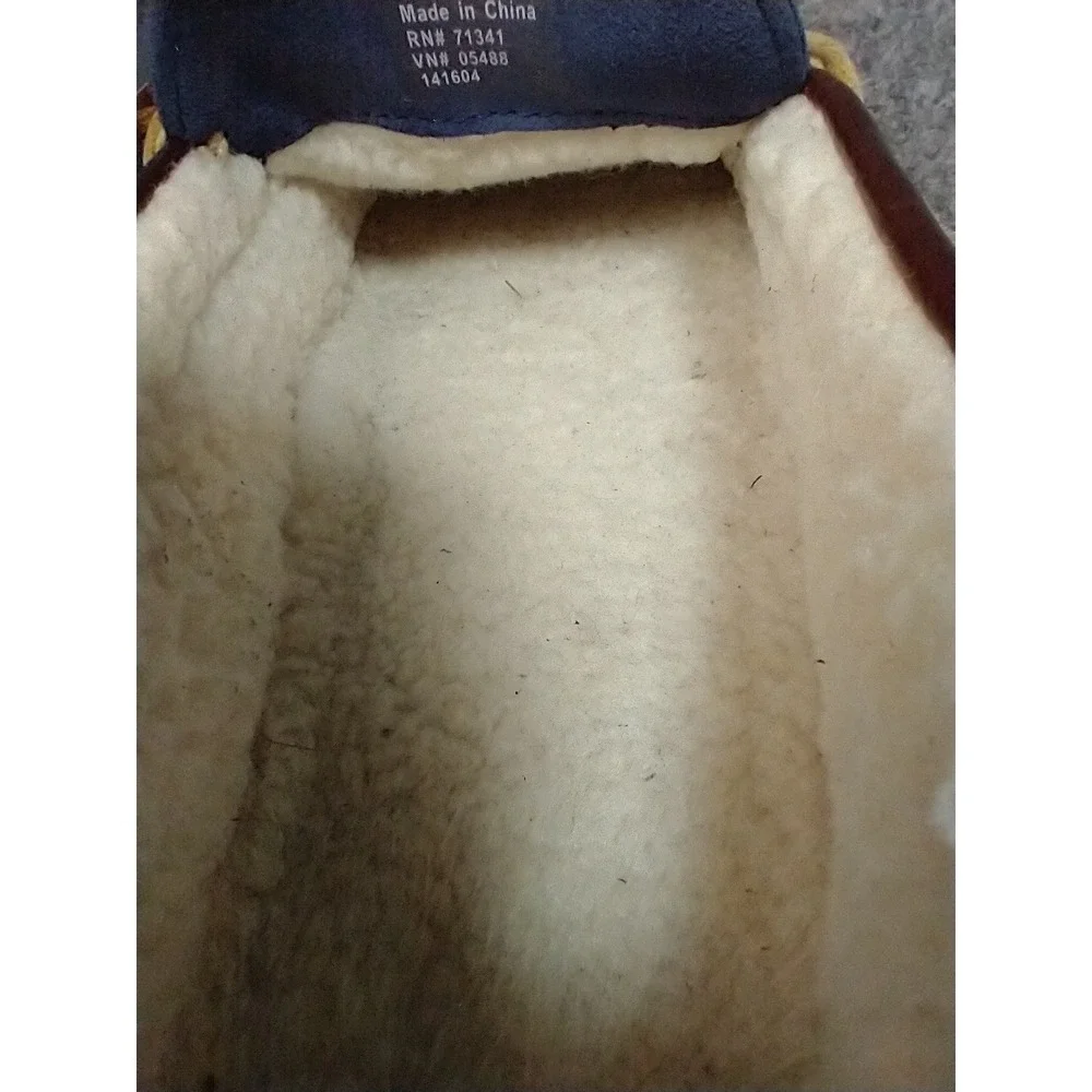 LL Bean Wicked Good Moccasins Mens 10 Blue Suede Shearling Slippers 252655